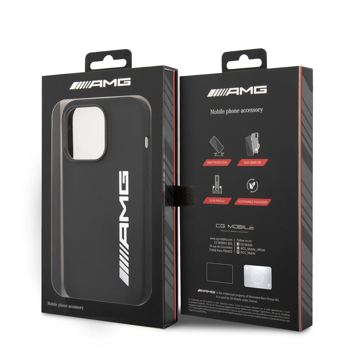 iPhone 14 Pro Kılıf AMG M-safe Şarj Özellikli Büyük Logo Dizayn Kılıf