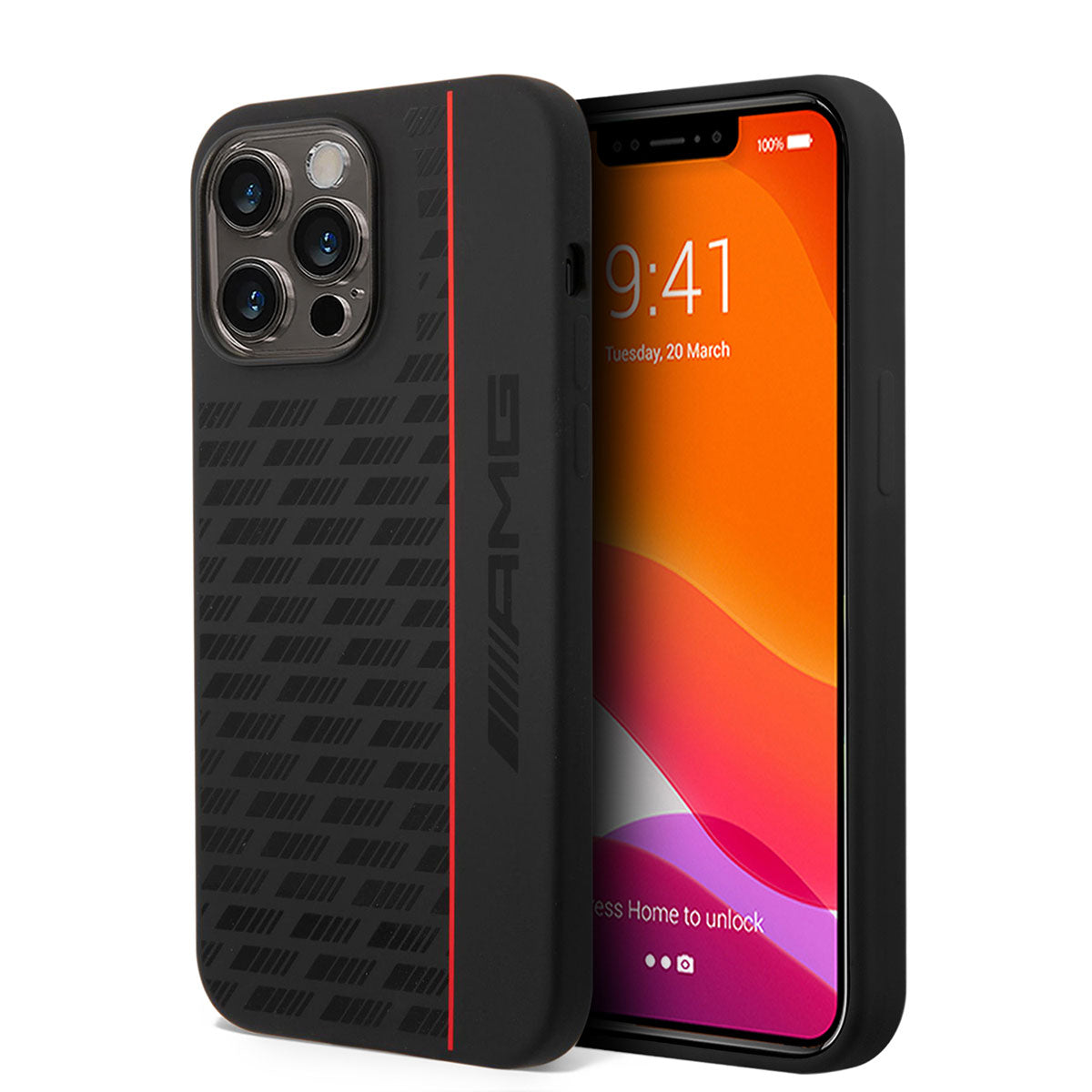 iPhone 14 Pro Kılıf AMG M-safe Şarj Özellikli Liquid Silikon Karbon Dizayn Kılıf