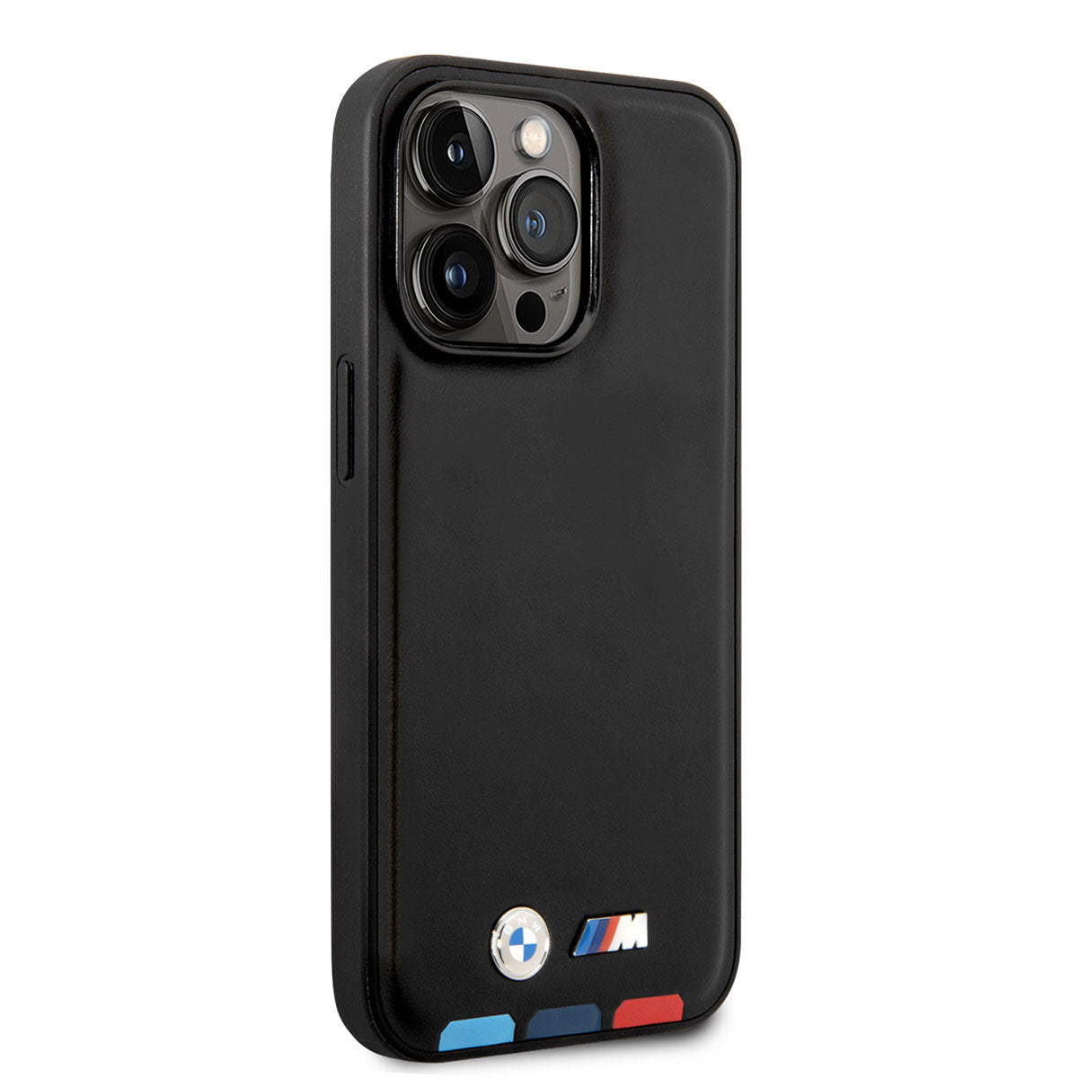iPhone 14 Pro Kılıf BMW M-safe Şarj Özellikli PU Deri 3 Renkli Logolu Dizayn Kılıf