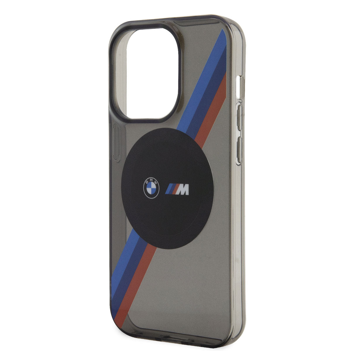 iPhone 14 Pro Kılıf BMW M-safe Şarj Özellikli Transparan 3 Renkli Şerit Dizayn Kılıf