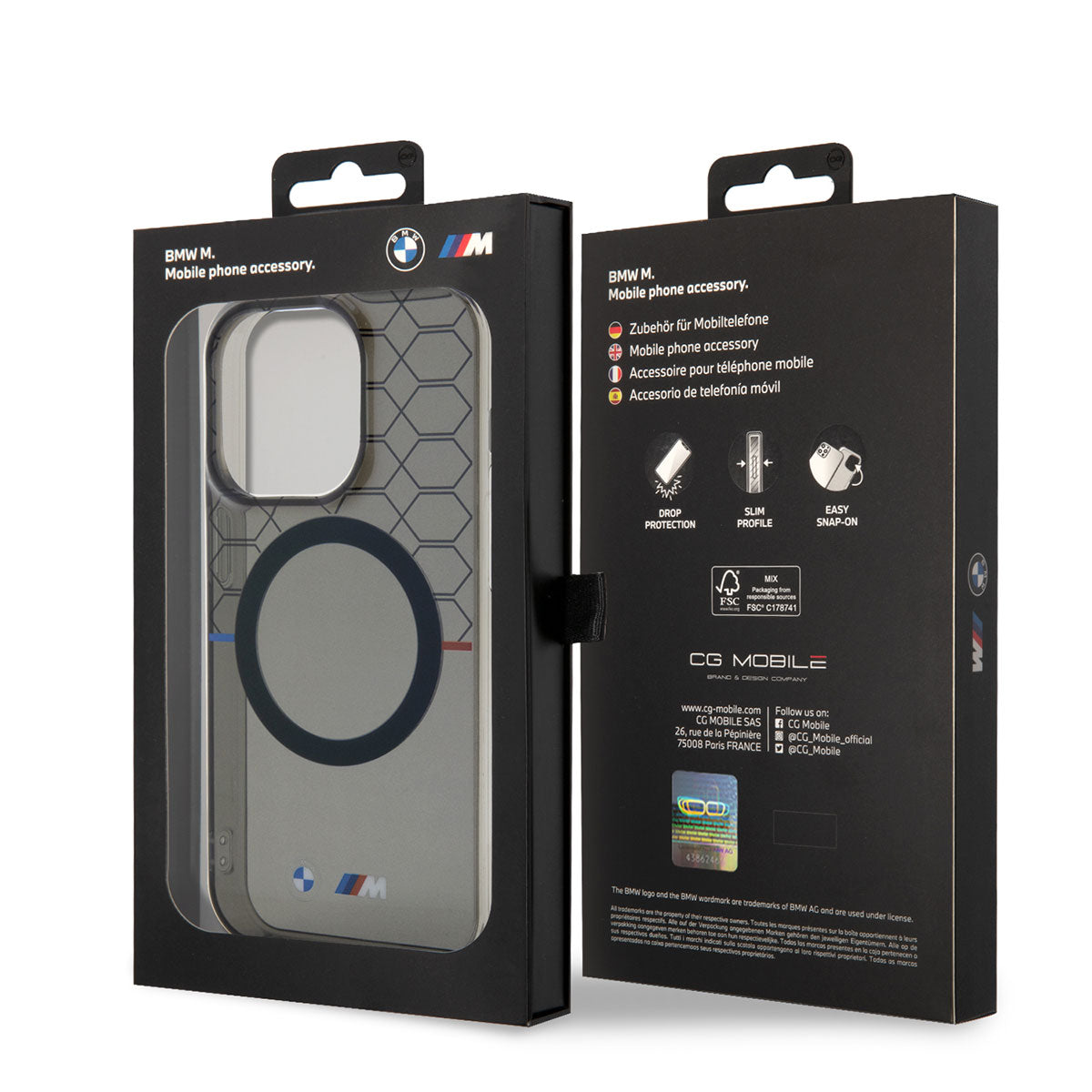 iPhone 14 Pro Kılıf BMW M-safe Şarj Özellikli Transparan M Dizayn Kılıf