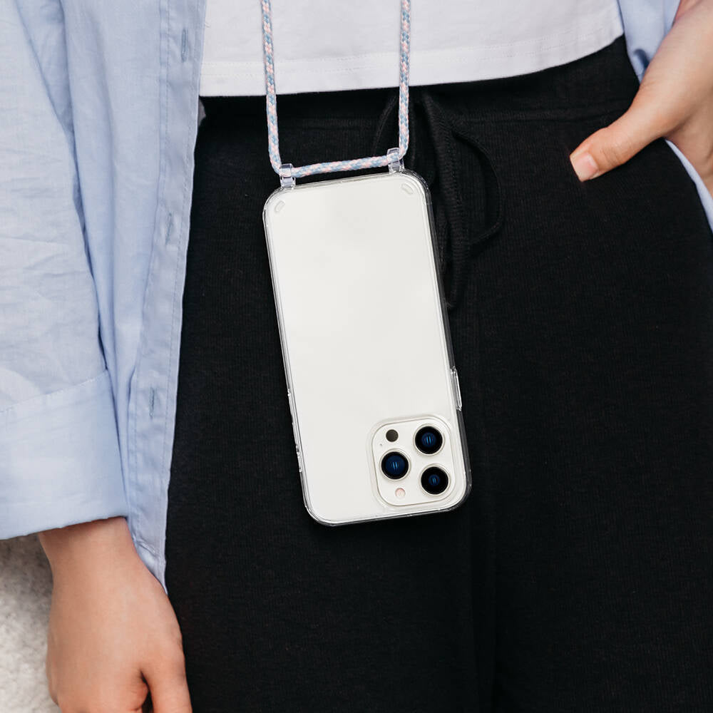 iPhone 14 Pro Kılıf Boyun Askılı Şok Önleyicili Şeffaf Lisanslı Switcheasy Play Kılıf