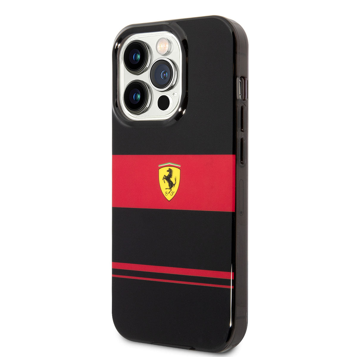 iPhone 14 Pro Kılıf Ferrari Orijinal Lisanslı M-safe Şarj Özellikli Yatay Çizgili Dizayn Kılıf