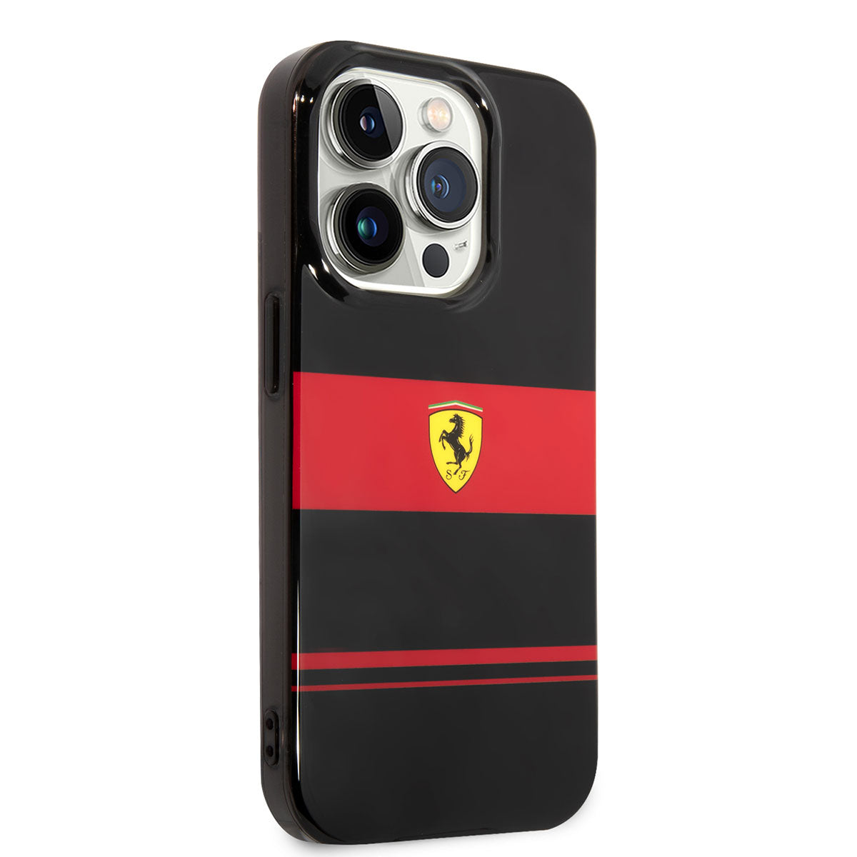 iPhone 14 Pro Kılıf Ferrari Orijinal Lisanslı M-safe Şarj Özellikli Yatay Çizgili Dizayn Kılıf