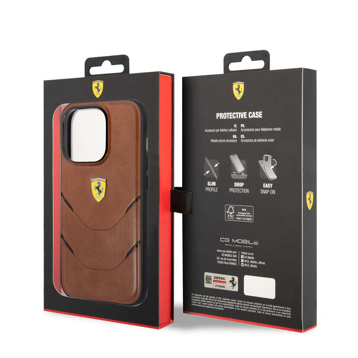 iPhone 14 Pro Kılıf Ferrari Orijinal Lisanslı PU Deri Sıcak Baskı Çizgili Dizayn Kılıf
