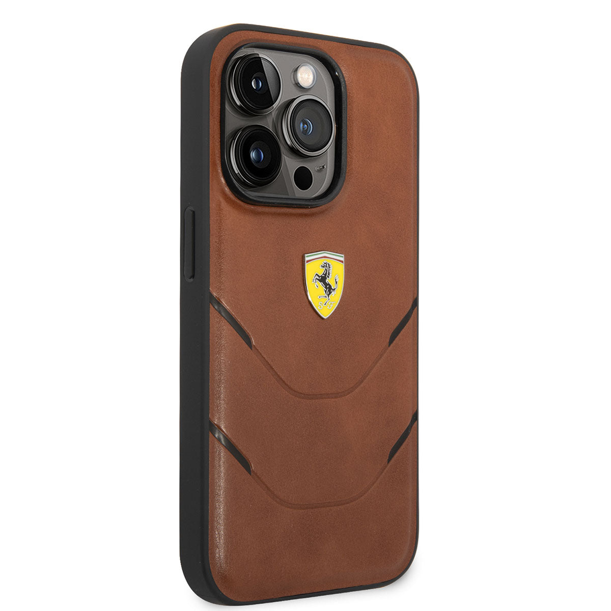 iPhone 14 Pro Kılıf Ferrari Orijinal Lisanslı PU Deri Sıcak Baskı Çizgili Dizayn Kılıf