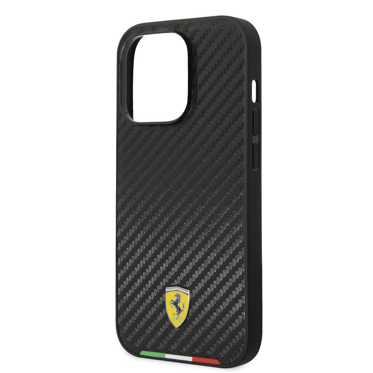 iPhone 14 Pro Kılıf Ferrari M-safe Şarj Özellikli Karbon İtalyan Bayrak Dizayn Kılıf