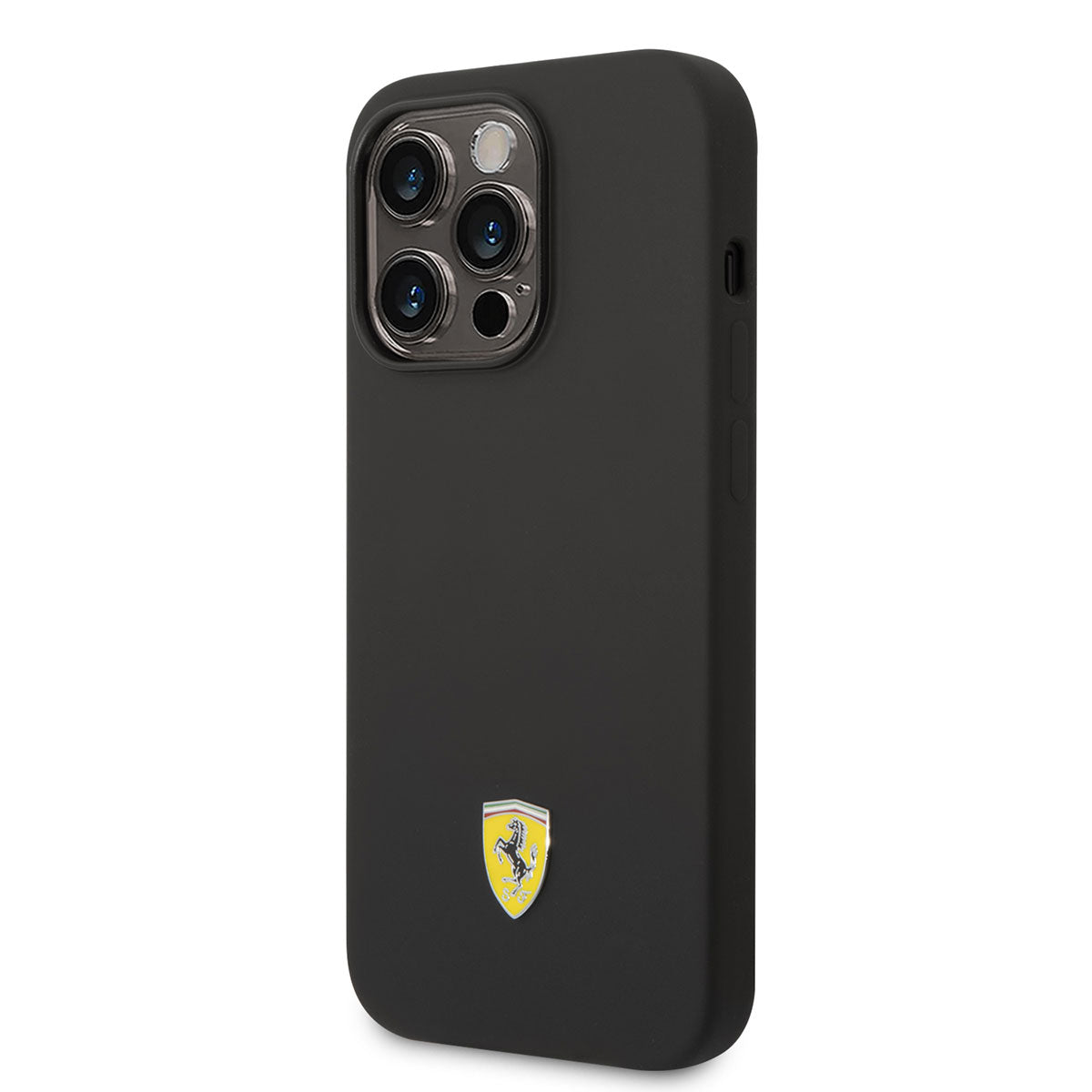 iPhone 14 Pro Kılıf Ferrari M-safe Şarj Özellikli Silikon Metal Logo Dizayn Kılıf