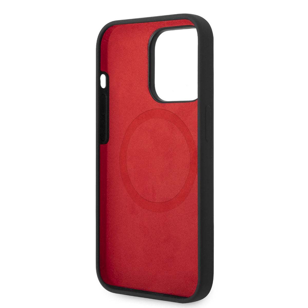 iPhone 14 Pro Kılıf Ferrari M-safe Şarj Özellikli Silikon Metal Logo Dizayn Kılıf