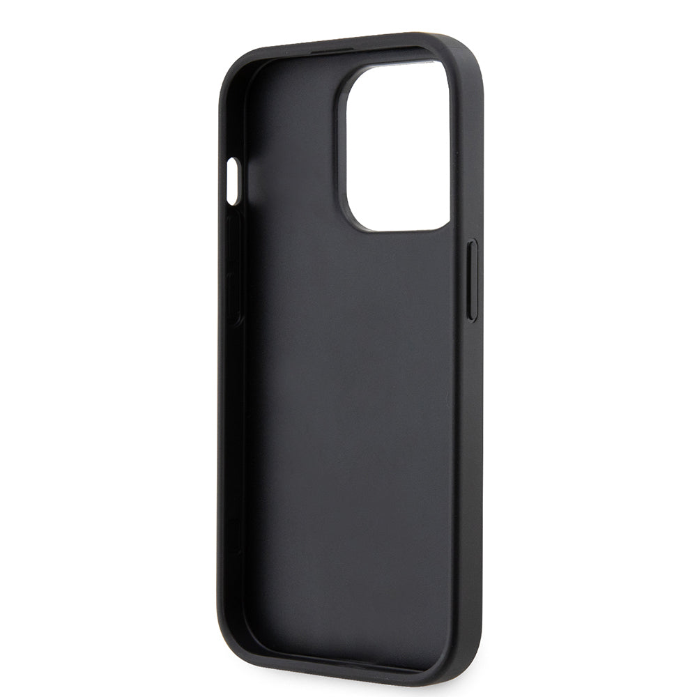 iPhone 14 Pro Kılıf Ferrari orijinal Lisanlı Klasik Metal Logolu Delikli Standlı Karbon Kılıf