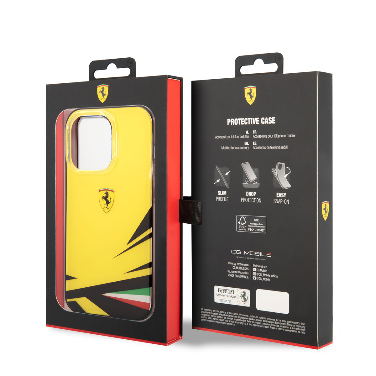iPhone 14 Pro Kılıf Ferrari Sarı İtalyan Bayrak Baskılı Dizayn Kılıf