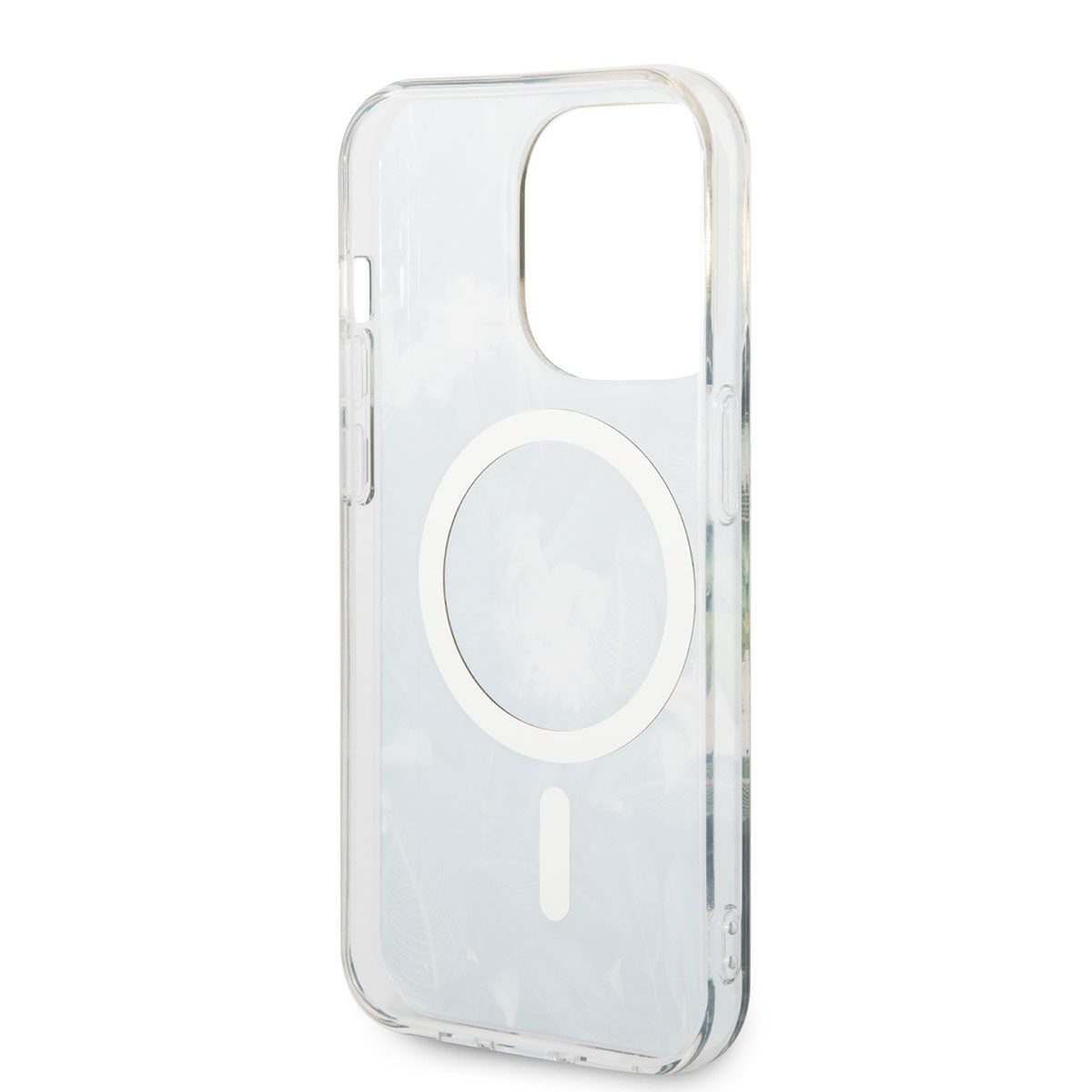 iPhone 14 Pro Kılıf GUESS M-safe Şarj Özellikli Yaprak Desenli M-safe Şarj Kablolu Kılıf