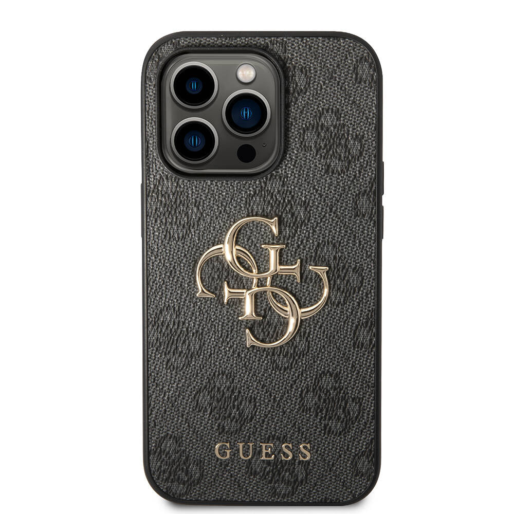 iPhone 14 Pro Kılıf Guess PU Deri Büyük Metal Logo Dizaynlı Kılıf