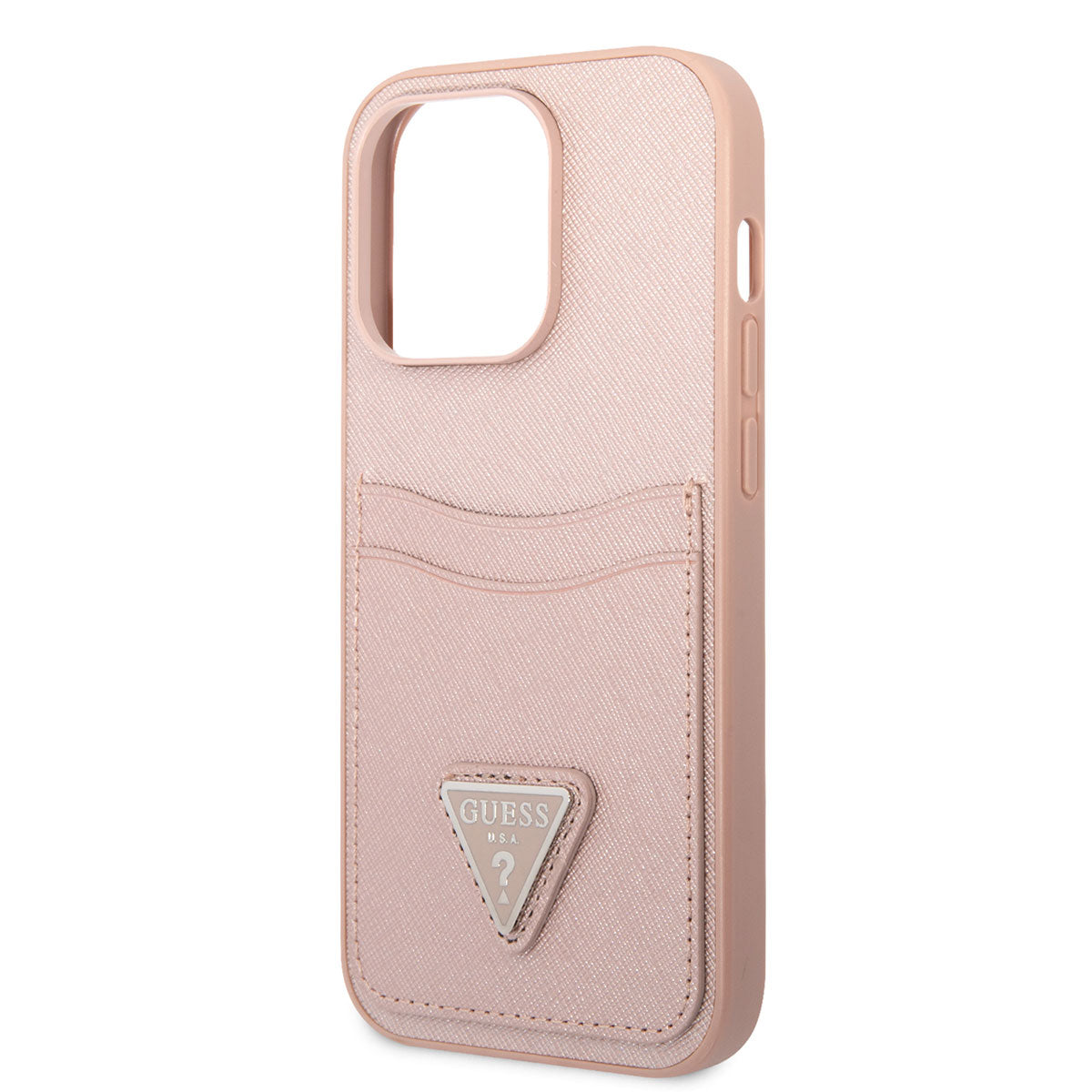 iPhone 14 Pro Kılıf GUESS PU Safran Deri Kartlıklı Dizayn Kılıf