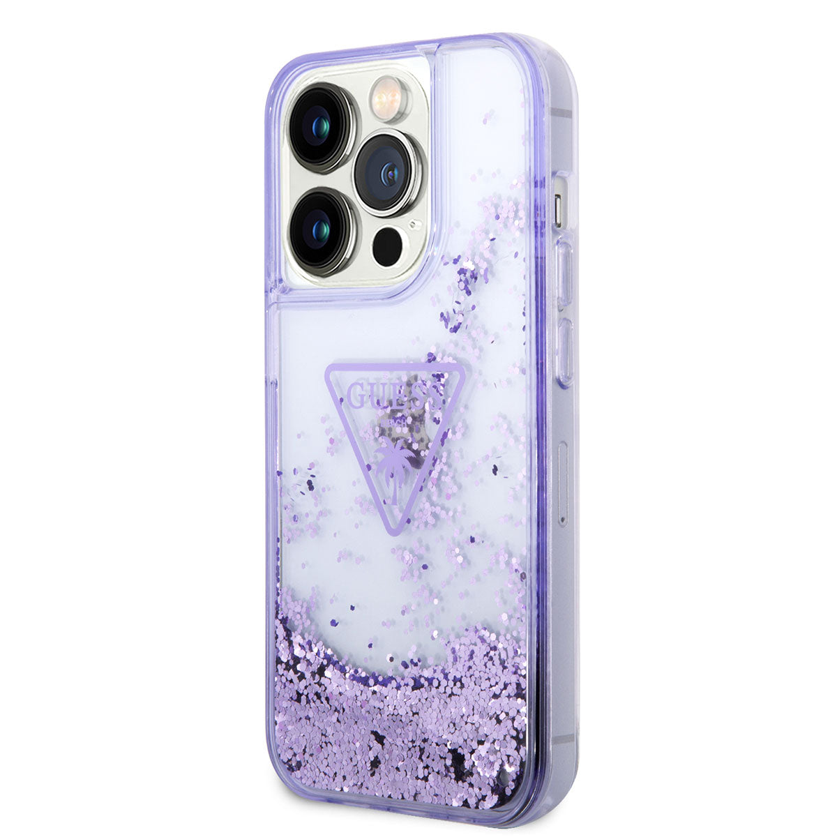 iPhone 14 Pro Kılıf GUESS Transparan Sıvılı Simli Dizayn Kılıf