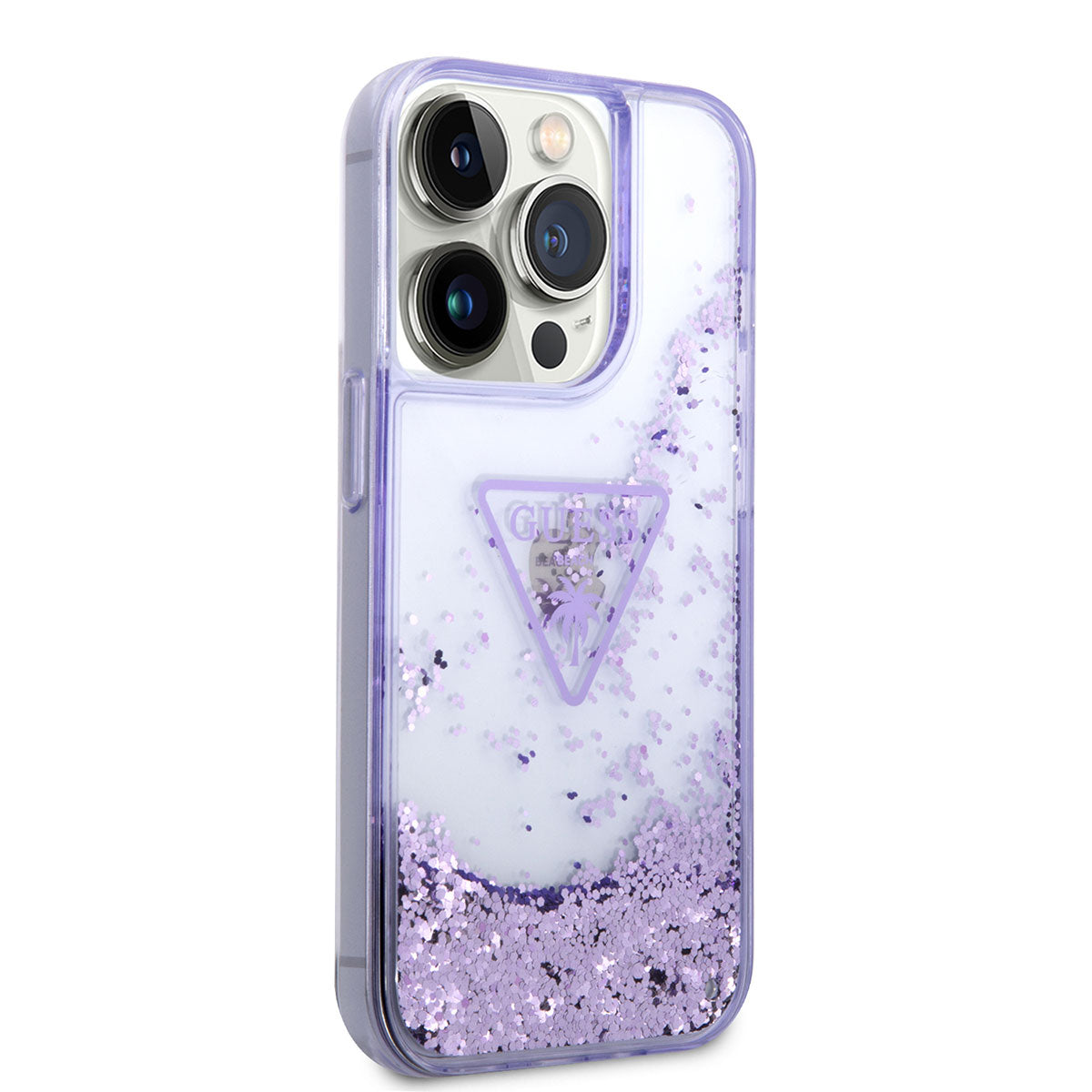 iPhone 14 Pro Kılıf GUESS Transparan Sıvılı Simli Dizayn Kılıf