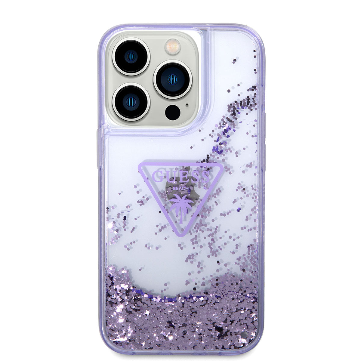 iPhone 14 Pro Kılıf GUESS Transparan Sıvılı Simli Dizayn Kılıf