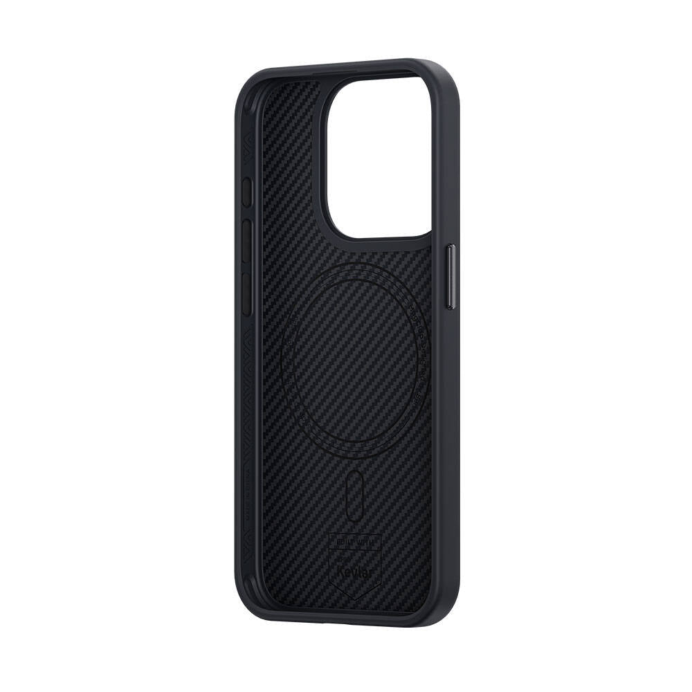 iPhone 14 Pro Kılıf Karbon Fiber M-safe Şarj Özellikli Benks Hybrid ArmorPro 600D Kevlar Kılıf