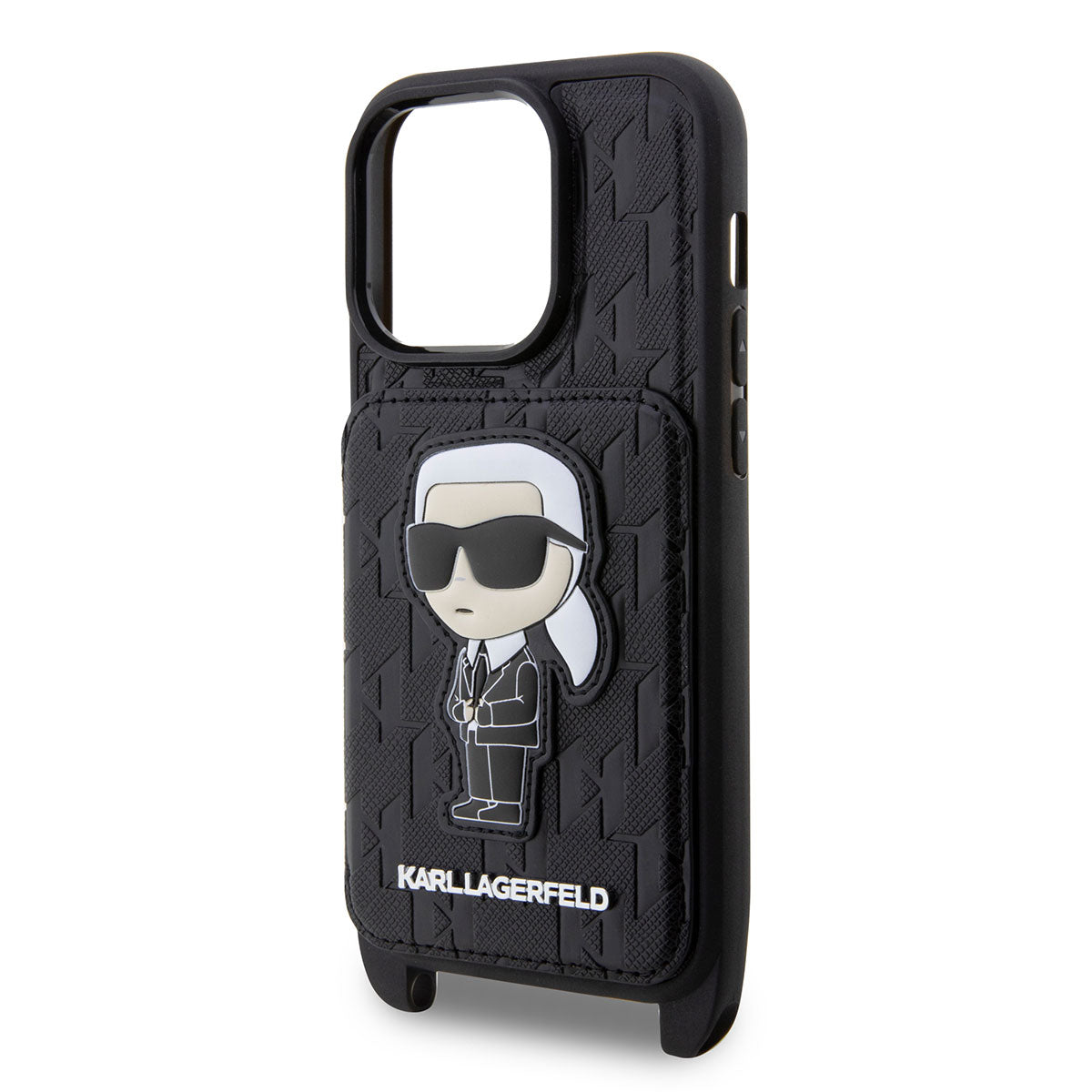 iPhone 14 Pro Kılıf Karl Lagerfeld Boyun Askılı Kartlıklı Karl Dizayn Kılıf