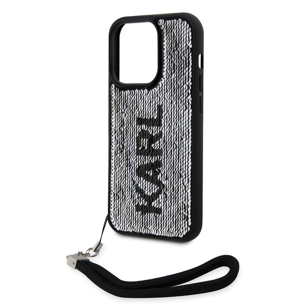 iPhone 14 Pro Kılıf Karl Lagerfeld El Askısı İpli Hareketli Pullu Dizayn Kılıf