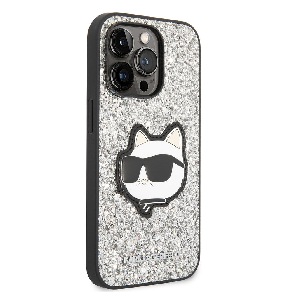 iPhone 14 Pro Kılıf Karl Lagerfeld Parlak Taşlı Choupette Dizayn Kılıf