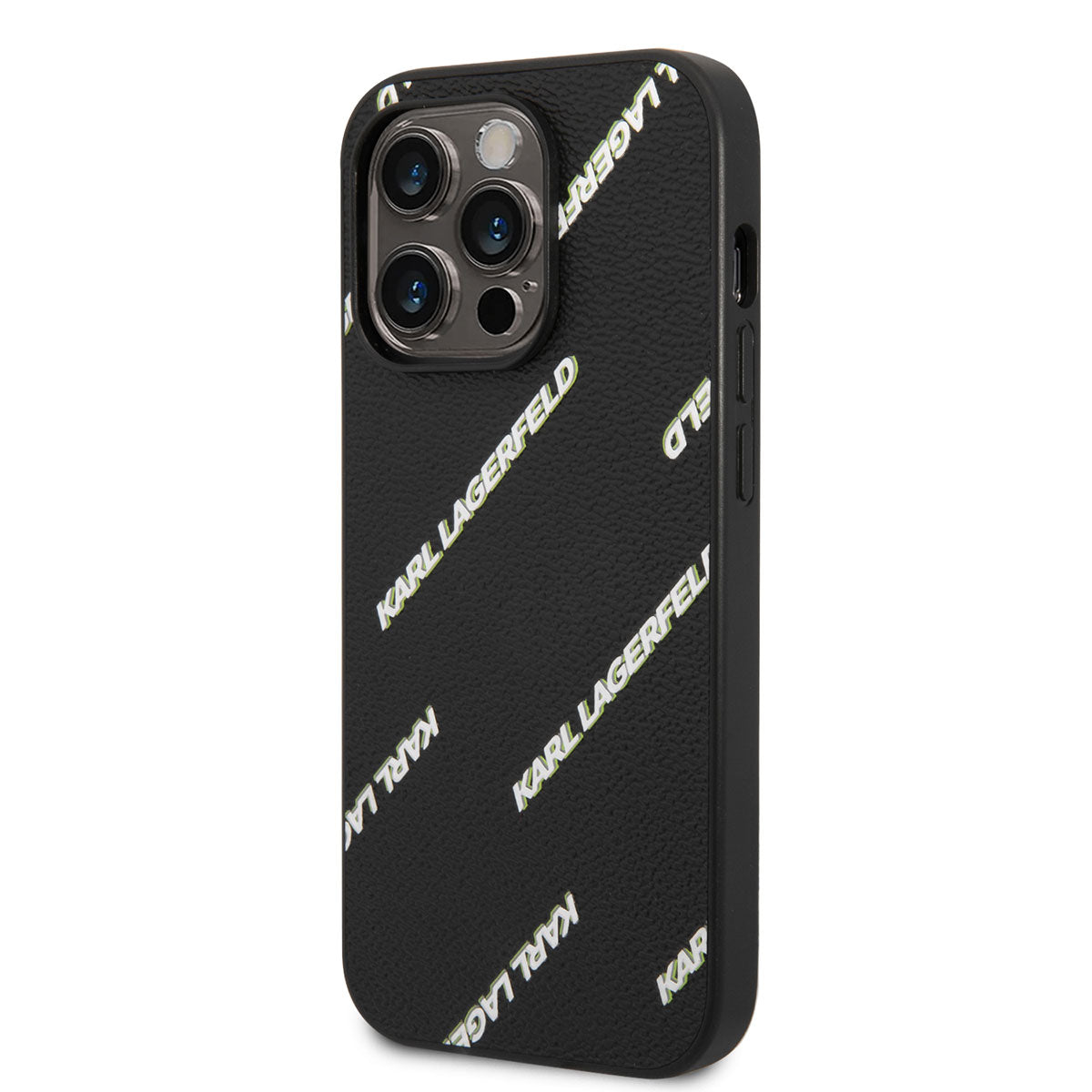 iPhone 14 Pro Kılıf Karl Lagerfeld PU Suni Deri Logolu Dizayn Kılıf