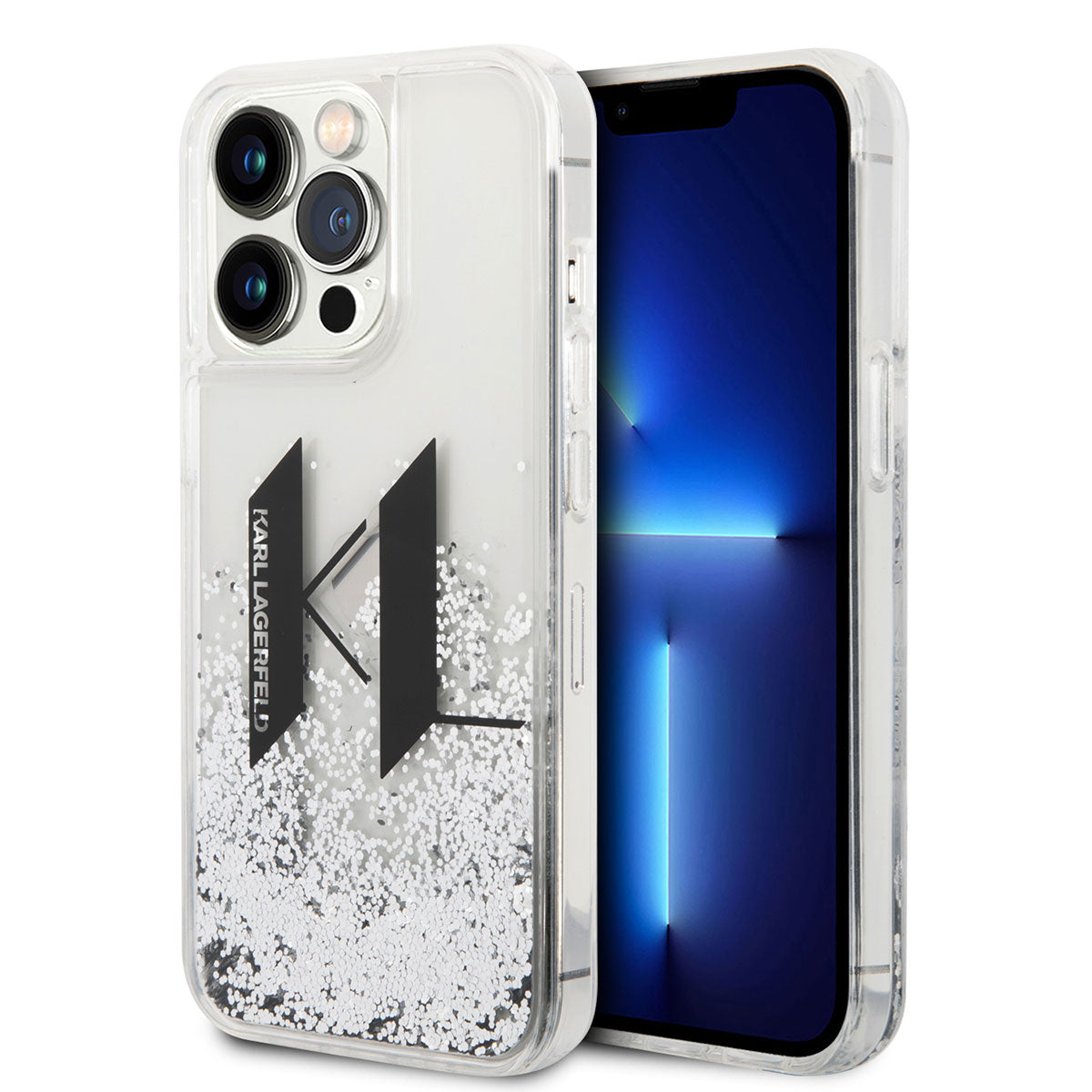 iPhone 14 Pro Kılıf Karl Lagerfeld Sıvılı Simli Dizayn Kılıf