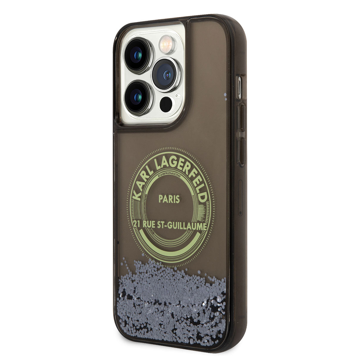 iPhone 14 Pro Kılıf Karl Lagerfeld Sıvılı Simli RSG Dizayn Kılıf