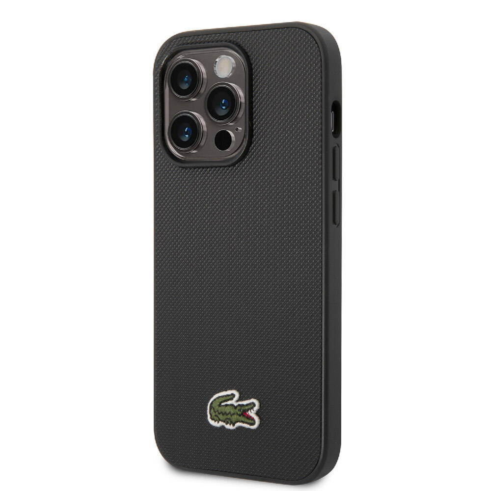 iPhone 14 Pro Kılıf Lacoste Orijinal Lisanslı PU Pike Desenli Arka Yüzey İkonik Timsah Dokuma Logolu Kılıf