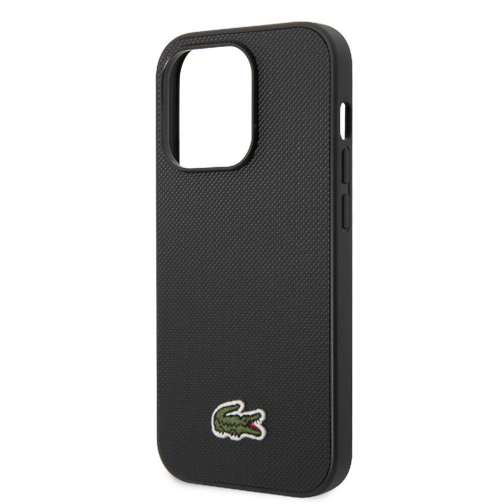 iPhone 14 Pro Kılıf Lacoste Orijinal Lisanslı PU Pike Desenli Arka Yüzey İkonik Timsah Dokuma Logolu Kılıf