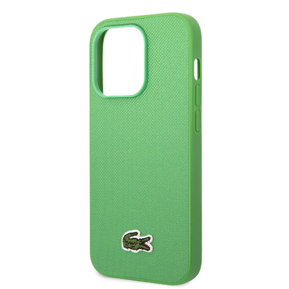 iPhone 14 Pro Kılıf Lacoste orijinal Lisanslı PU Pike Desenli Arka Yüzey İkonik Timsah Dokuma Logolu Kılıf