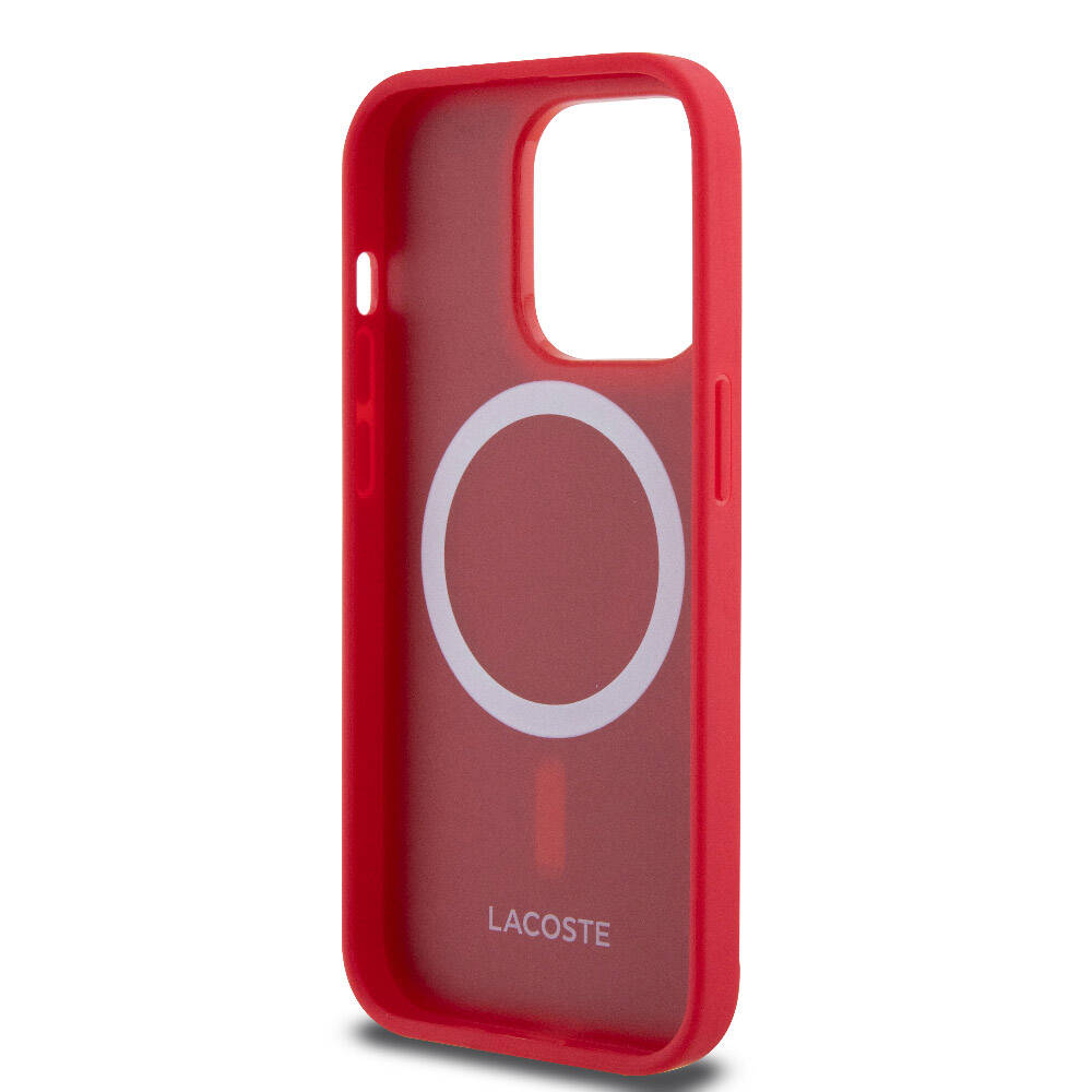 iPhone 14 Pro Kılıf Lacoste orijinal Lisanslı PU Pike Desenli Arka Yüzey İkonik Timsah Dokuma Logolu Kılıf