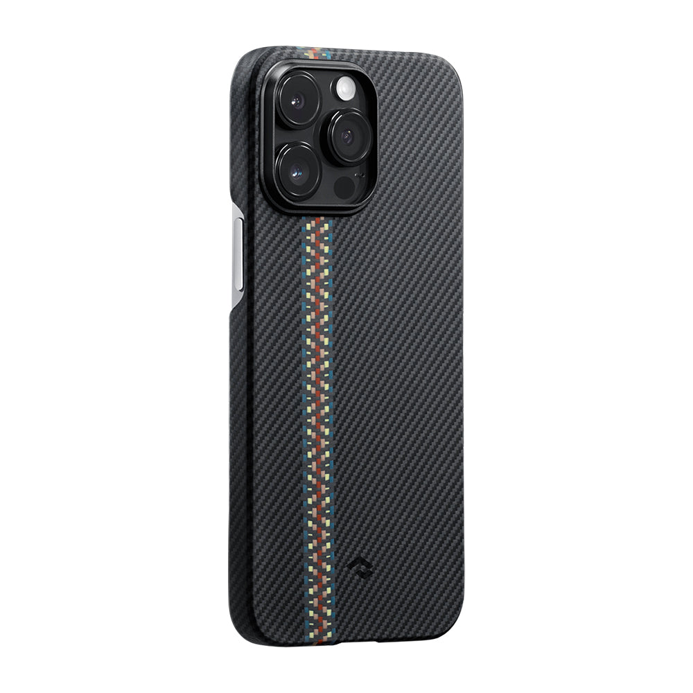iPhone 14 Pro Kılıf M-safe Şarj Özellikli 600D Aramid Karbon Fiber Pitaka Tactile Woven Orchestra Serisi Rhapsody Kılıf
