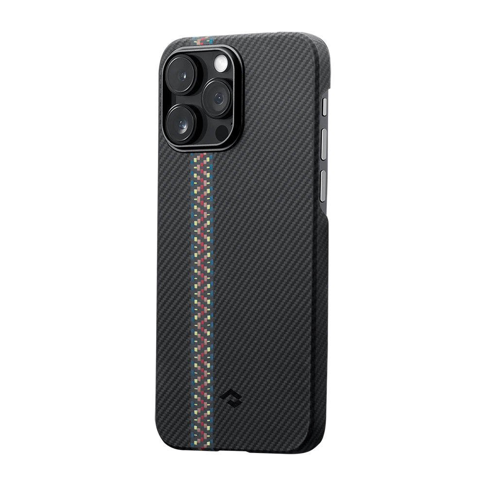 iPhone 14 Pro Kılıf M-safe Şarj Özellikli 600D Aramid Karbon Fiber Pitaka Tactile Woven Orchestra Serisi Rhapsody Kılıf