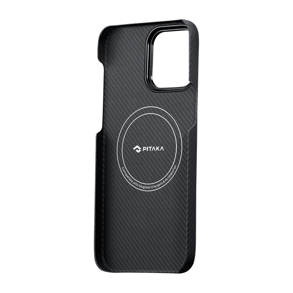iPhone 14 Pro Kılıf M-safe Şarj Özellikli 600D Aramid Karbon Fiber Pitaka Tactile Woven Orchestra Serisi Rhapsody Kılıf