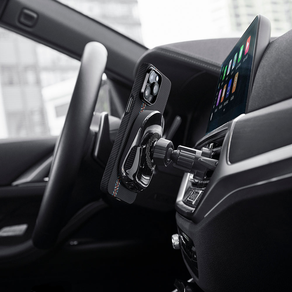 iPhone 14 Pro Kılıf M-safe Şarj Özellikli 600D Aramid Fiber Pitaka Tactile Woven Orchestra Serisi Rhapsody Kılıf