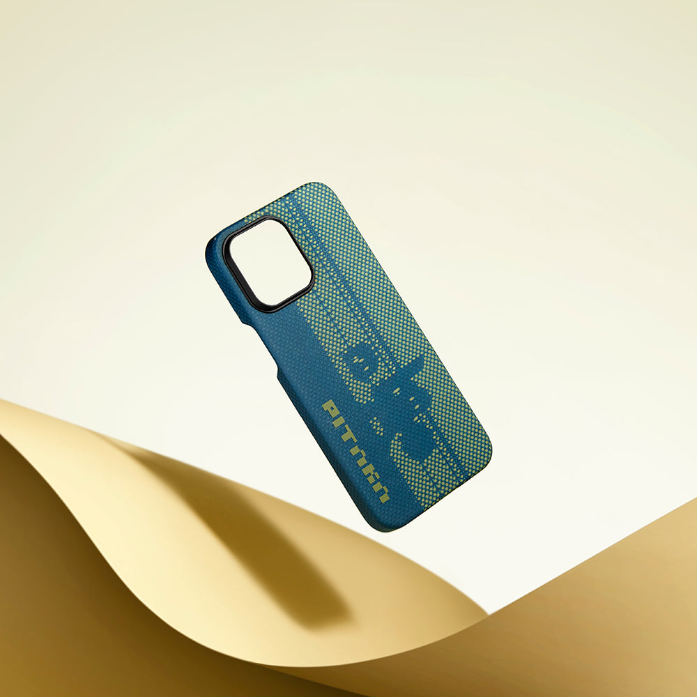 iPhone 14 Pro Kılıf M-safe Şarj Özellikli Aramid Fiber Pitaka Tactile Woven Pixel Game Kılıf