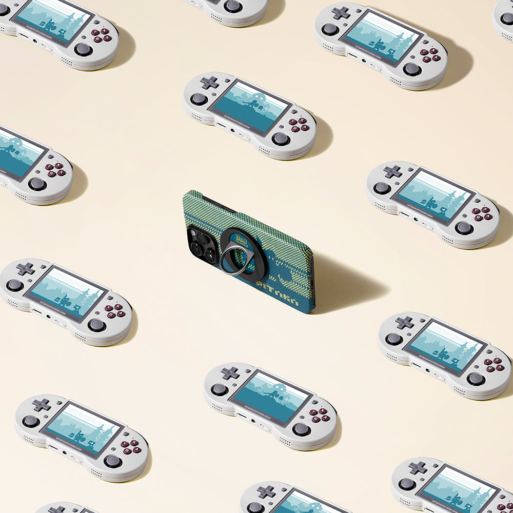 iPhone 14 Pro Kılıf M-safe Şarj Özellikli Aramid Fiber Pitaka Tactile Woven Pixel Game Kılıf