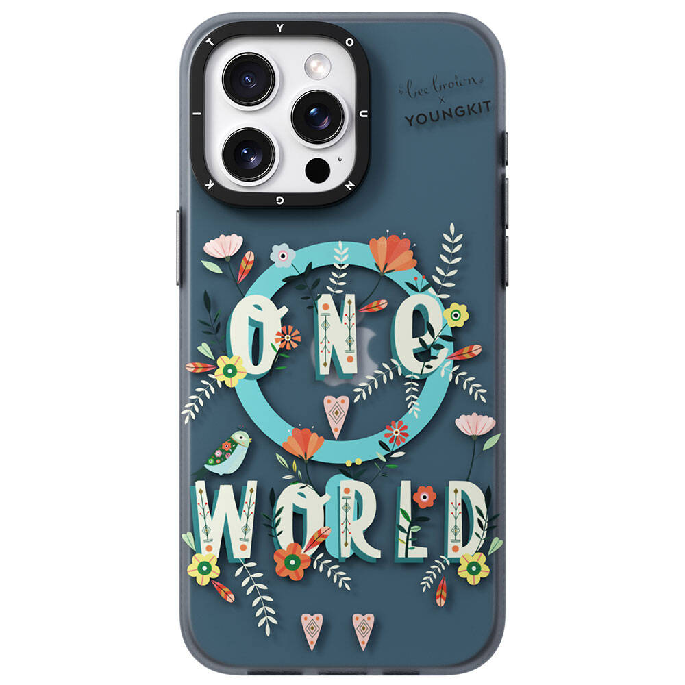 iPhone 14 Pro Kılıf M-safe Şarj Özellikli Bee Brown Tasarımlı Youngkit Colorful Life Serisi Kılıf