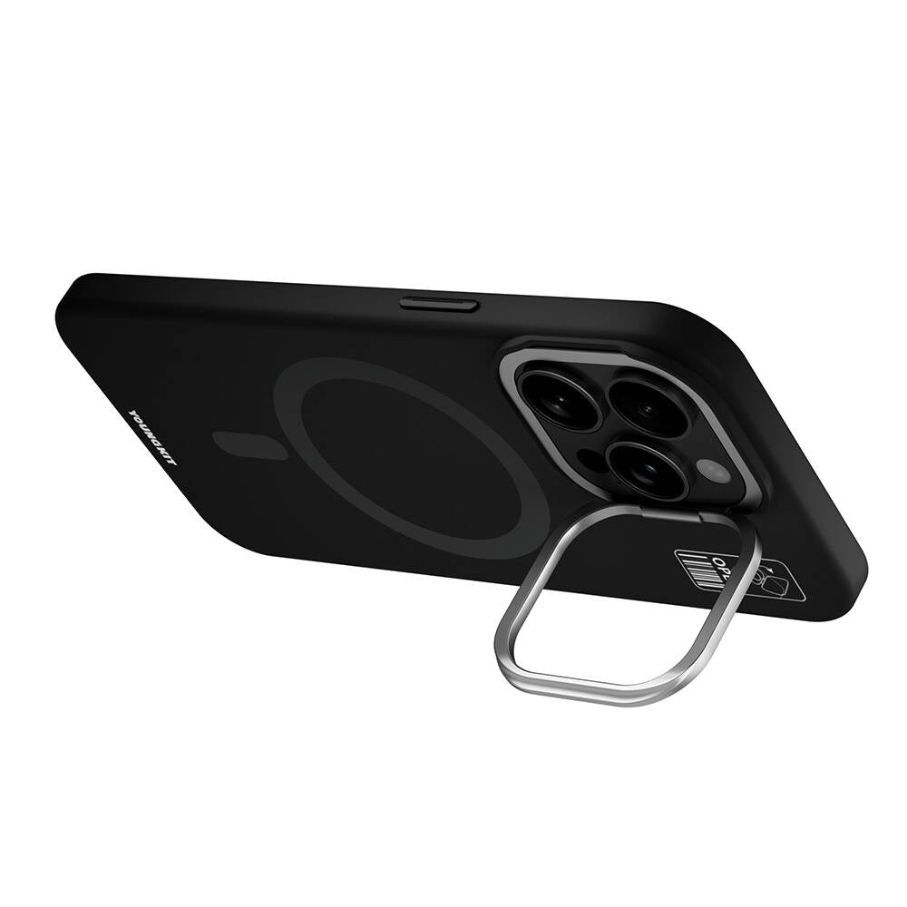 iPhone 14 Pro Kılıf M-safe Şarj Özellikli Kamera Standlı Youngkit Bitty Cream Kılıf