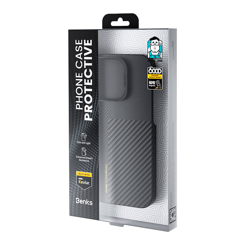 iPhone 14 Pro Kılıf M-safe Şarj Özellikli Karbon Fiber Benks Montage ArmorAir Kevlar Kılıf