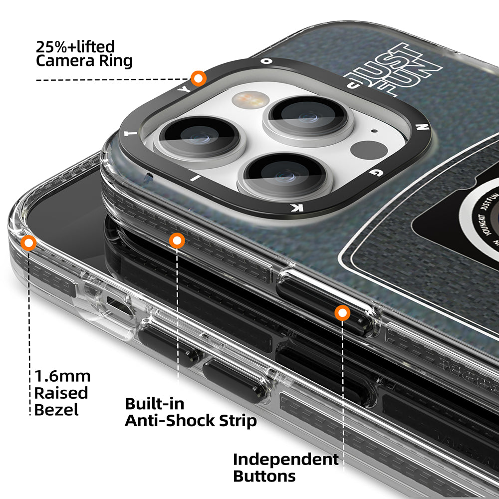 iPhone 14 Pro Kılıf M-safe Şarj Özellikli Lens Figürlü YoungKit Art Film Serisi Kılıf