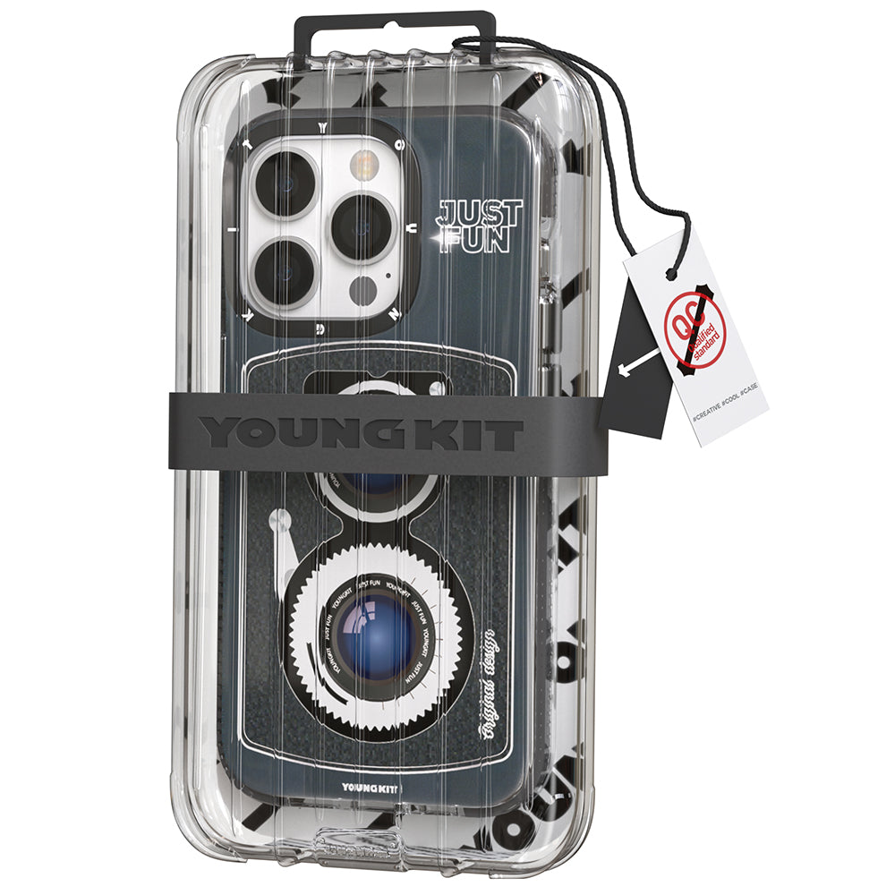 iPhone 14 Pro Kılıf M-safe Şarj Özellikli Lens Figürlü YoungKit Art Film Serisi Kılıf