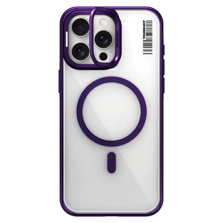 iPhone 14 Pro Kılıf M-safe Şarj Özellikli Sararma Önleyici Youngkit Crystal Grid Kılıf