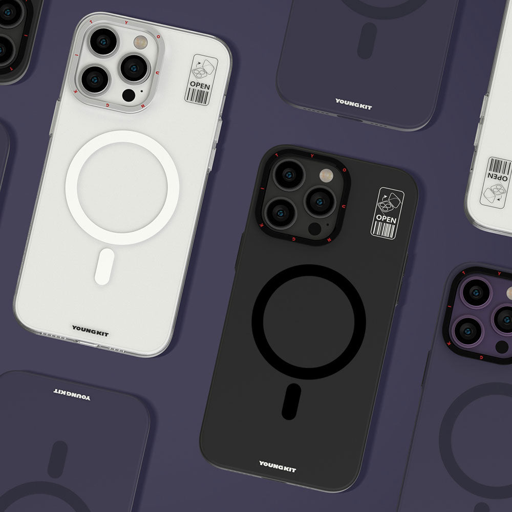 iPhone 14 Pro Kılıf M-safe Şarj Özellikli Standlı YoungKit Hermit Bracket Serisi Kılıf