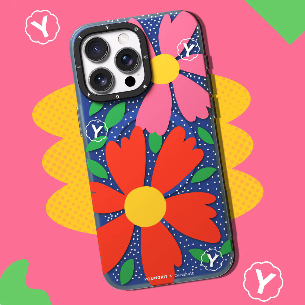 iPhone 14 Pro Kılıf M-safe Şarj Özellikli Sunshine Tasarımlı Youngkit Colorful Serisi Kılıf
