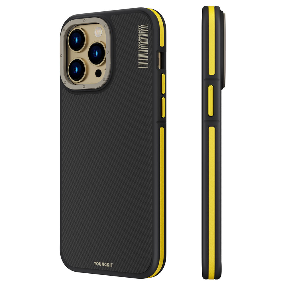 iPhone 14 Pro Kılıf M-safe Şarj Özellikli YoungKit 600D Kevlar Kılıf