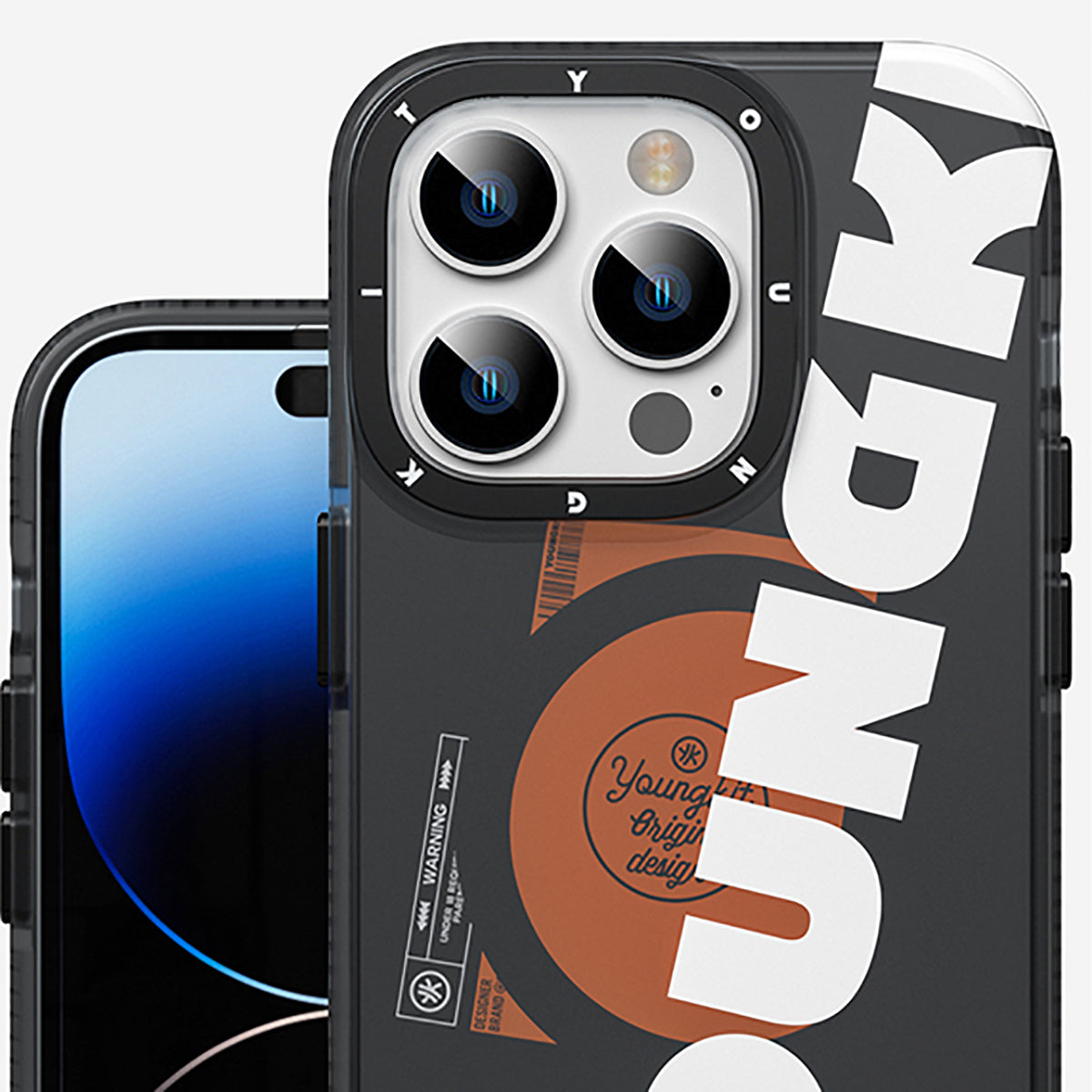 iPhone 14 Pro Kılıf M-safe Şarj Özellikli Youngkit Binfen Serisi Yazı Temalı Kılıf