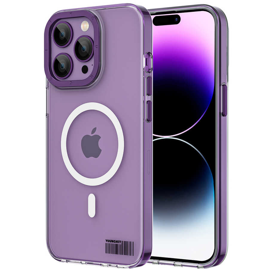 iPhone 14 Pro Kılıf M-safe Şarj Özellikli Youngkit Coloured Glaze Serisi Kılıf