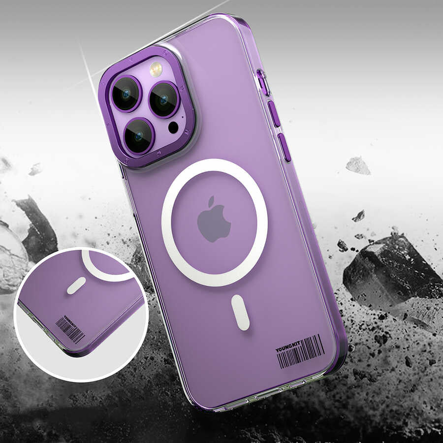iPhone 14 Pro Kılıf M-safe Şarj Özellikli Youngkit Coloured Glaze Serisi Kılıf